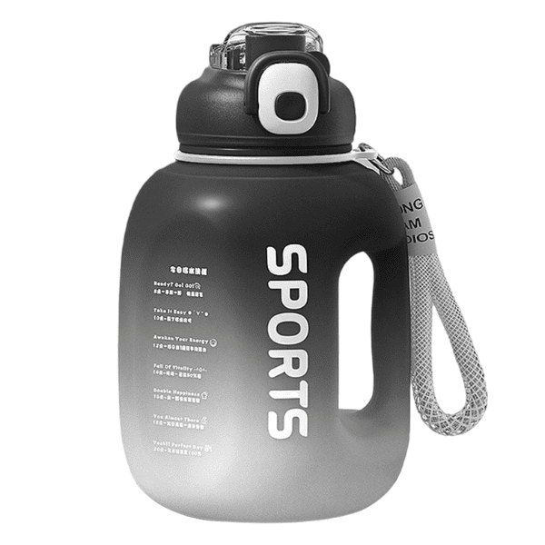 1700ml Sports Water Bottle with Time Markers and Straw