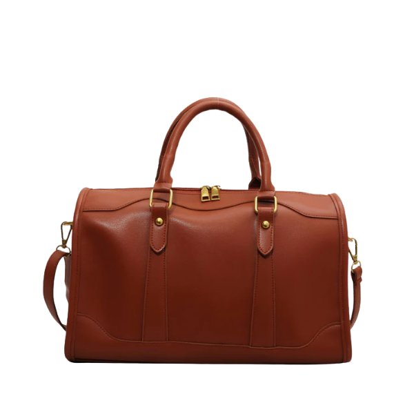Trendy Solid Brown Pillow Duffle Bag - Premium PU Leather